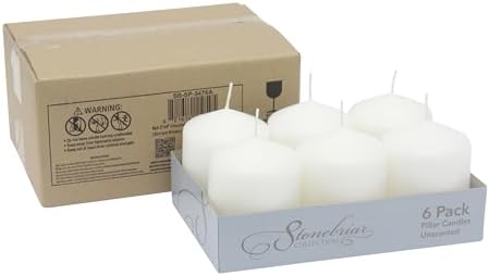 Stonebriar Unscented White Tall Pillar Candles, 35 Hour Burning Candle Pillars, Perfect for Decor, Weddings, Emergencies 3" X 4", 6 count - Image 2