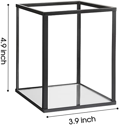 Phosphor Set of 6 PCS Small Glass Hurricane Camdle Holder, Black Candle Holder for Wedding, Party, Holiday. - Image 3