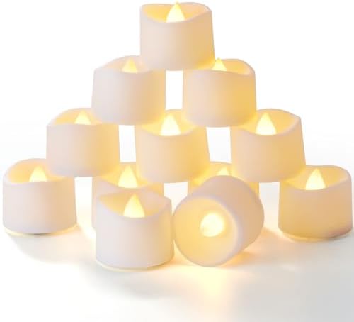 Homemory 24-Pack Battery Tea Lights with Timer Built in, Auto-On 6H Daily by Homemory