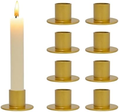 GUTE Gold Taper Candle Holder Matte Iron Candlestick Decor Farmhouse 8Pcs by GUTE