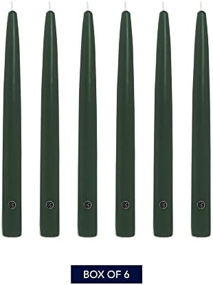 Colonial Candle Unscented Taper Candle, Handipt Collection, Evergreen, 10 in, Pack of 6 Candlesticks - Up to 8 Hours Burn - Image 2