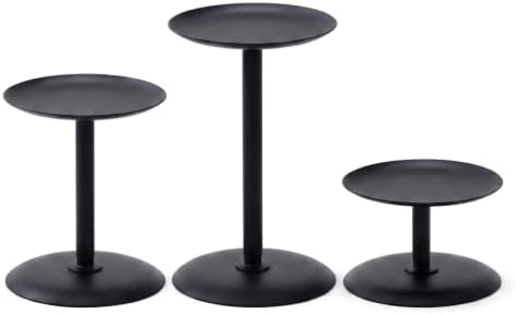 Homemory Fall Halloween Table Decor, Black Metal Candle Holders Set of 3 by Homemory