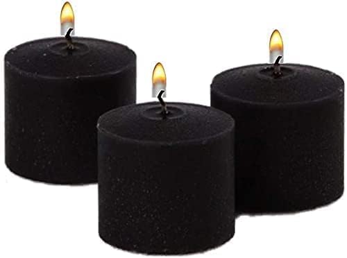 D'light Online Unscented Black Votive Candles - for Halloween, Birthdays, Baby Shower, Home Decoration and Weddings (Black, 10 Hour - Set of 12) - Image 2