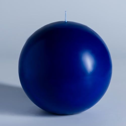 MOZEAL Hand-Poured, 6 Inch Royal Blue Large Round Ball Candles - Elegant Royal Blue Round Pillar Candles, Dripless, Unscented, Smokeless, Ideal for Formal Events. by MOZEAL