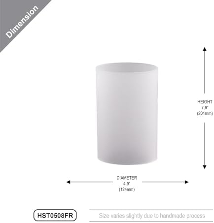 WGVI Hurricane Candle Holder Sleeve, W: 5", Ht: 8", Frosted Glass Cylinder Open Both Ends, Chimney Tube Shade, 6 Pieces - Image 2