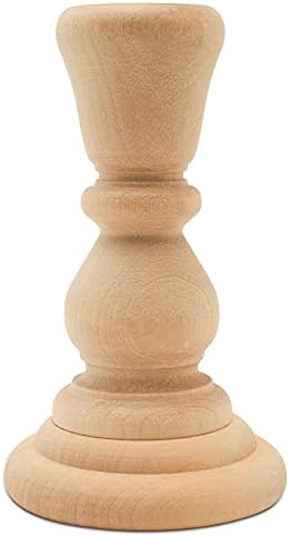Mini Wood Candle Holders, 4 Inch Wooden Candlestick Holders with 7/8 Inch Hole, Set of 4 Unfinished Wooden Candle Holders, Farmhouse Rustic Candle Holder for Crafts, Decorating and Painting - Image 6