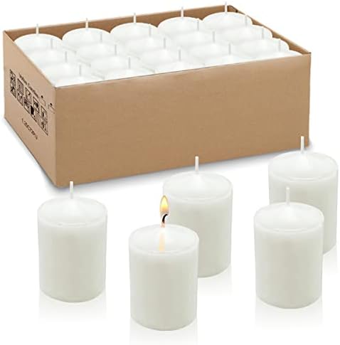 White Votive Candles, 2.25 Inch Candle Votives, Unscented Small Cup Candles, Votive Candle Bulk for Wedding Church Party Spa Restaurants and Emergency (20 Pack, 2.25 Inch, White) by HOSVOT