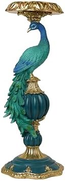 Peacock Candlestick Holders, Green Peacock Candle Holder,14 in - Image 4