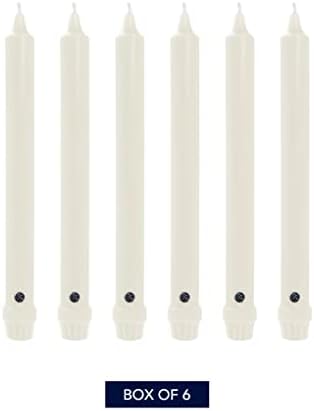 Colonial Candle Unscented Taper Candle, Classic Collection, White, 10 in, Pack of 6 Candlesticks - Up to 8 Hours Burn - Image 2
