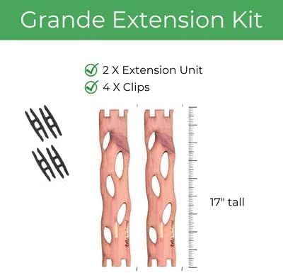 Treleaf Zella Grande Extension Kit - Wooden Extendable Plant Trellis (2 Extensions) for Indoor Climbing Houseplants - Modular Plant Support