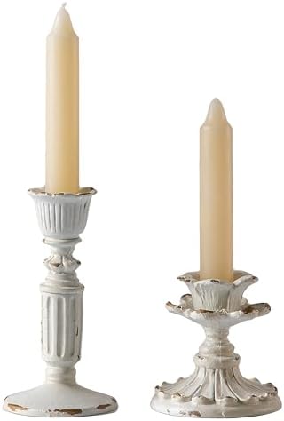 SOFE Resin Small Taper Candle Holders Set of 2, Candle Stick Holder Vintage by SOFE