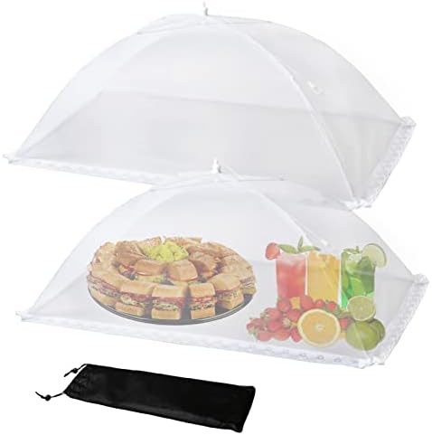Food Covers Food Tent for Outside Mesh to Keep Bugs away, 2 Extra Large Size (40” x 24”) Reusable Collapsible Food Nets including Carry Bag,Ideal for Picnic Party BBQ Wedding Fruit by WokuyaDirectDesignforLoveIdealforParty