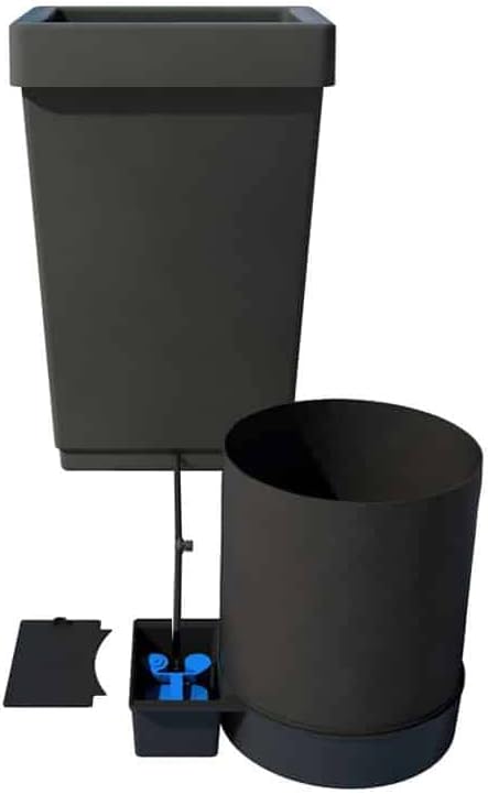 AutoPot 1 Pot GeoPot System with 3 Gallon Fabric Pot - Self-Watering, Gravity Fed Hydroponic System (1Pot with 12.4 gal Tank) Indoor, Black