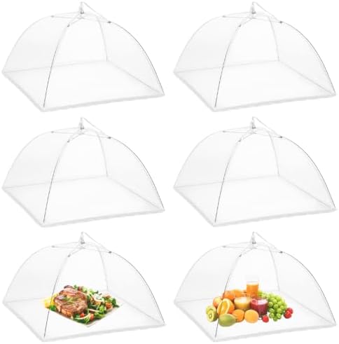 Onarway 6 Pack Food Covers 17 Inch Pop-Up Encrypted Mesh Plate Serving Tent by Onarway