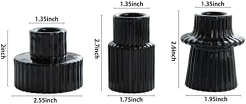 Vixdonos Taper Glass Candlestick Holders Tealight Candle Holders for Table Centerpieces, Wedding Decor and Dinner Party (6 Pcs, Black) - Image 2