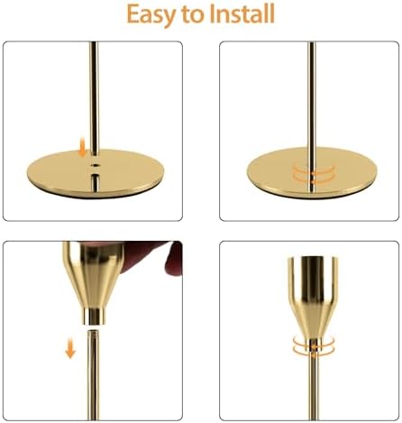 Gold Candle Holders Set of 6, Metal Taper Candle Holders, Tall Gold Candlestick Holders, Fits 2.2cm Thick Candle&Led Candles, for Table Centerpiece, Mantels, Weddings, Dining, Party - Image 5