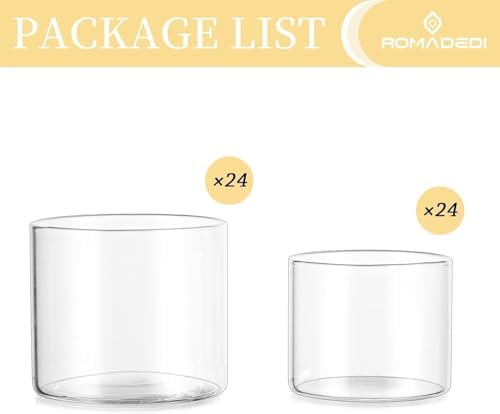 Romadedi Clear Glass Votive Tealight Candle Holders, 48 Packs - Image 6