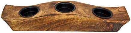 eTroves Wooden Tealight Candle Holder Set - Mango Wood Boat Tea Light Votive Candle Holders - Personalized Wood Tealight Holders for Rustic Wedding Birthday Anniversary Party - Image 6