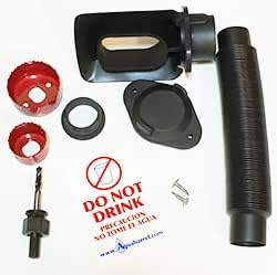 Rain Barrel Rainwater Diverter Kit fits 3x4 Downspouts | Includes Drill Bits