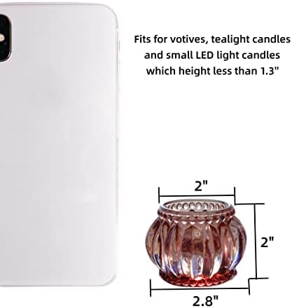 Woho 6pcs Rose Gold Tealight Candle Holder, Tea Light Holder for Valentines - Image 6