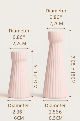 Taper Candle Holders for Candlesticks Ceramic Candle Stick Candle Holder- Set of 2 Decorative Candle Stand for Wedding Decor,Dinner Party and Table Centerpieces,Housewarming Gift Pink - Image 2