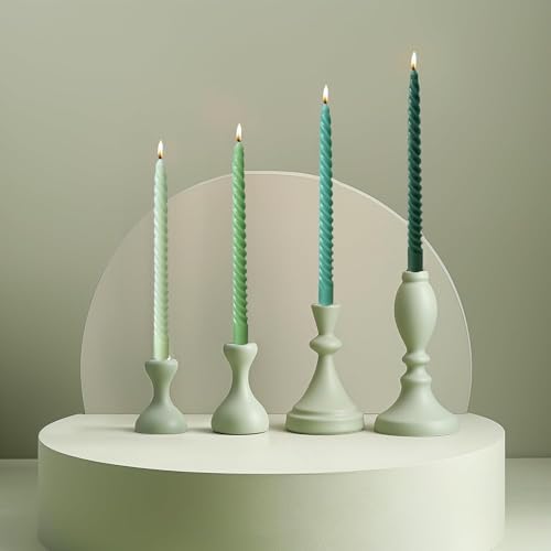 Red Taper Candles Stick Spiral Dripless Taper Candles-Set of 12 for Decoration Weddings Party Church-Unscented Candles,10inch(F-Gradient red) - Image 5