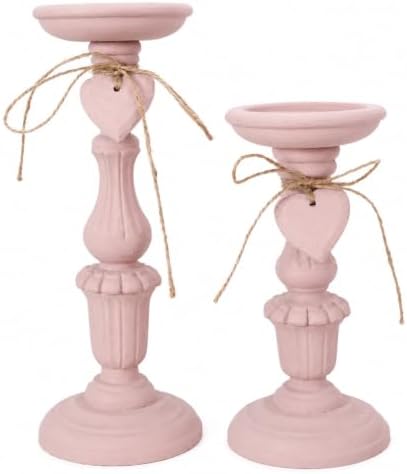 Shabby Chic & Vintage Farmhouse Wood Candle Holders - 2Pcs by Gueiddi