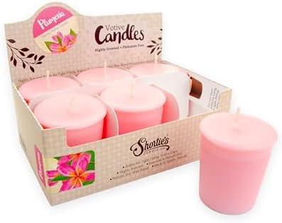 Pure Plumeria Soy Votive Candles - Scented with Natural Fragrance Oils - 6 Pink Natural Votive Candle Refills - Flower & Floral Collection by ShortiesCandleCompany