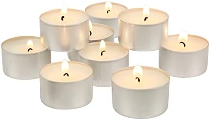Stonebriar Unscented Long Burning White Tealight Candles, Bulk Pack, 6-7 Hour Burn Time, Smokeless Tealights for Parties, Weddings, Home, 50 Count by StonebriarCollection