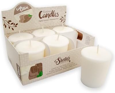Cuddly Cotton Soy Votive Candles - Scented with Natural Fragrance Oils - 6 White Natural Votive Candle Refills - Fresh & Clean Collection by ShortiesCandleCompany