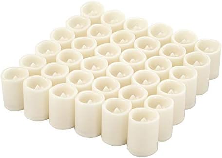 White Plastic Battery Operated Flameless LED Votive Tealight Candles 36 PCS by CANDLE+CHOICE