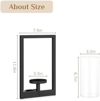 Black Candle Sconces Wall Decor: Set of 2 Wall Candle Holder - Image 3