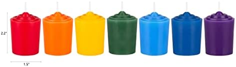 Mega Candles 7 pcs Unscented Chakra Votive Candles, Hand Poured Premium Wax Candle 15 Hours 1.5 Inch x 2.25 Inch, 100% Cotton Wick, Positive Healing Energy, Meditation, Relaxation, Reiki, Yoga - Image 2
