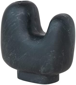 Bloomingville Marble Organic Shaped Footed Taper Holder, Black - Image 3