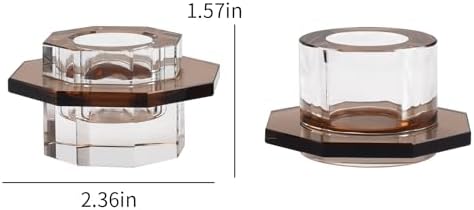 Kitcom Taper Candle Holders Pack of 2, Small Cute Candle Holders for Table Centerpiece, Home Decor and Party, Brown - Image 3