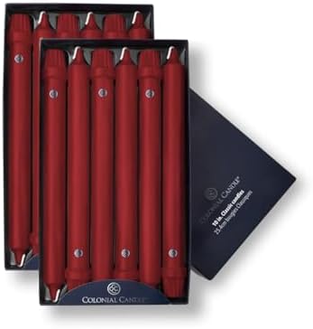 Colonial Candle NCC10.1620 Traditional Cranberry Taper Candles, 10", Maroon, Burgundy, Red by ColonialCandle