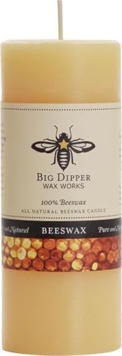 Big Dipper Wax Works 100% Beeswax Pillar Candle, 2 x 4.75 in, Natural by BigDipperWaxWorks