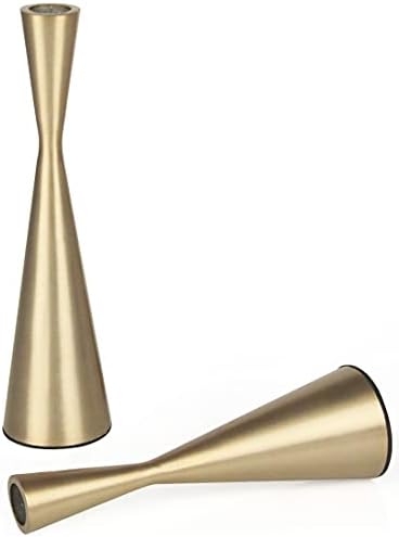 Vixdonos Brass Gold Metal Candle Holders Taper Candlestick Holders Set of 2 Table Decorative Candle Stand for Wedding, Dinning, Party,Home Decor (Gold) - Image 3
