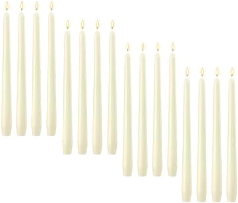 MTLEE 64 Pcs 10 Inch Long Taper Candle Stick Smokeless, Beige by MTLEE
