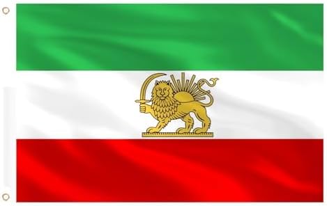 AhfuLife Iran Lion Flag 3ft x 5ft for Party Decorations, 2Pcs Large Iran Flags with Lion Double Sided Durable Polyester with Brass Eyelets for World Cup Home Garden Street Decorations Indoor Outdoor