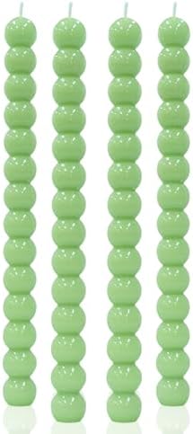 MAITREYA Green Spiral Taper Candles-Set of 4 for Decoration Weddings Party Church-Unscented Dripless Candles,10inch(Green-D) by MAITREYA