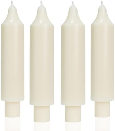 MAITREYA Ivory Short Taper Candle Candlesticks Dripless Dinner Candle for Wedding Party Decoration Home Dinner,6.5inch,4 Pack by MAITREYA
