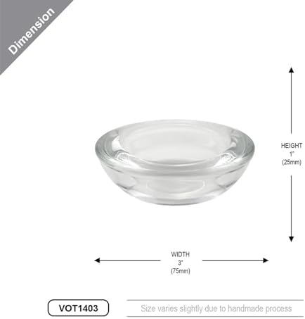 WGV Sturdy Tea Light Votive Candle Holder 3" W, Clear Heavy Thick Chubby Plate Bowl Glass, Small Accent Decor, 6 Pieces - Image 3