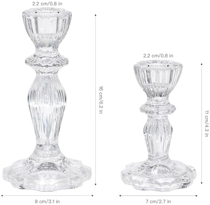 Glass Candlestick Holders Set of 3, Clear Candle Holder Taper Candle Holders for Candlesticks, Table Centerpiece, Home Decor,Wedding, Birthday, Party, Christmas - Image 5
