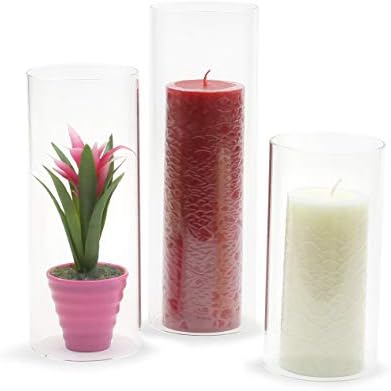 WGVI Hurricane Candle Holder Sleeve, Wide 4", Height 12", Clear Glass Cylinder Candleholder, Chimney Tube, Open Ended Candle Shade, 6 Pieces Bulk - Image 7