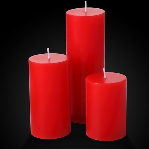 Shihanee 3 Pillar Candle and Holder, S, Red - Image 3