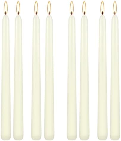 Howemon 8 Pack Ivory Taper Candles 10 Inch Tall 3/4 Inch Thick Burn 8 Hours by Howemon