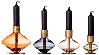 Bloomingville Decorative Glass and Metal Taper Holders, Multicolor, Set of 4 - Image 4