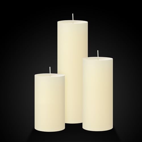 Shihanee 3 Pillar Candle and Holder, L, Ivory White - Image 3