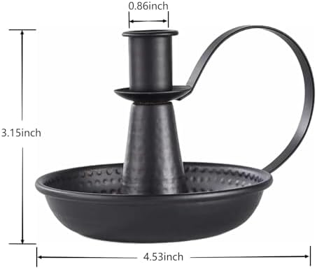 Black Retro Iron Taper Candle Holders for Farmhouse Decor Home,2 pcs - Image 2